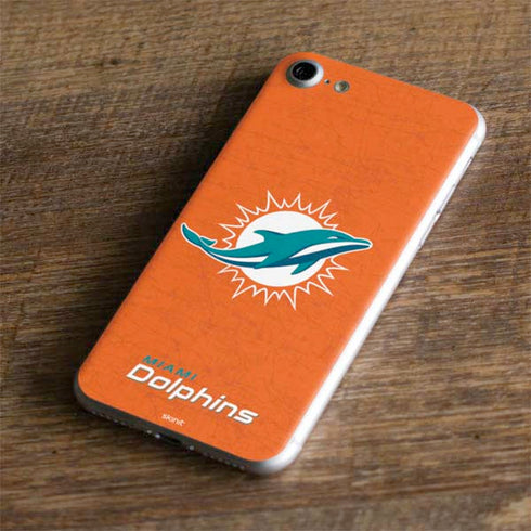 NFL Miami Dolphins Distressed- Orange iPhone 8 Skin