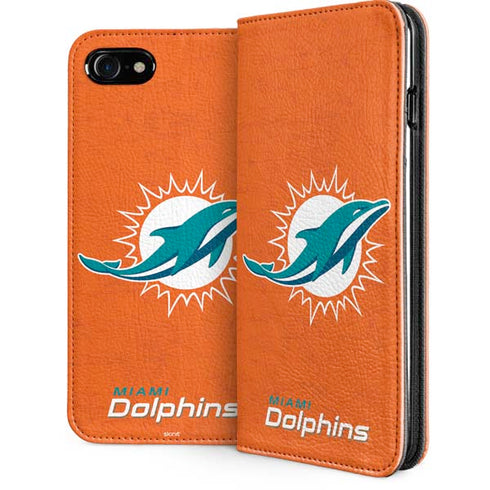 NFL Miami Dolphins Distressed- Orange iPhone SE (2nd & 3rd Gen) Folio Case