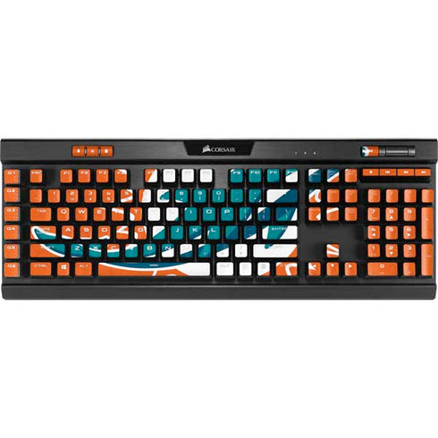 NFL Miami Dolphins Distressed- Orange K95 RGB PLATINUM Mechanical Gaming Keyboard Skin