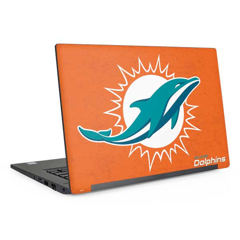 NFL Miami Dolphins Distressed- Orange Dell Latitude Skin