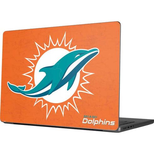 NFL Miami Dolphins Distressed- Orange Apple MacBook Pro 14-inch Skin