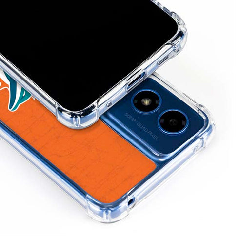 NFL Miami Dolphins Distressed- Orange Moto G Play 4G (2024) Clear Case