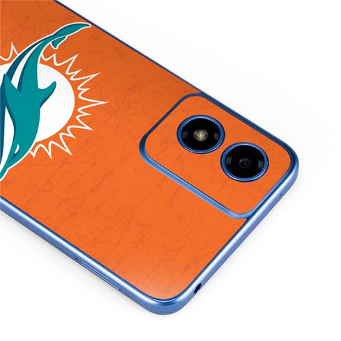 NFL Miami Dolphins Distressed- Orange Moto G Play 4G (2024) Skin