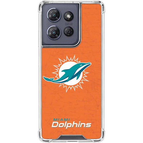 NFL Miami Dolphins Distressed- Orange Moto G Play 5G (2025) Clear Case