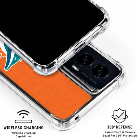 NFL Miami Dolphins Distressed- Orange Moto G Power 5G (2024) Clear Case