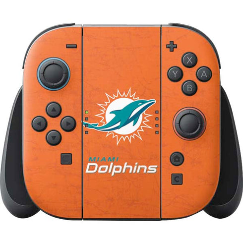 NFL Miami Dolphins Distressed- Orange Nintendo Skins