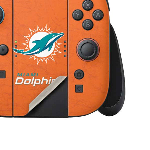 NFL Miami Dolphins Distressed- Orange Nintendo Switch 2 (2025) Joy-Con Controller Skin