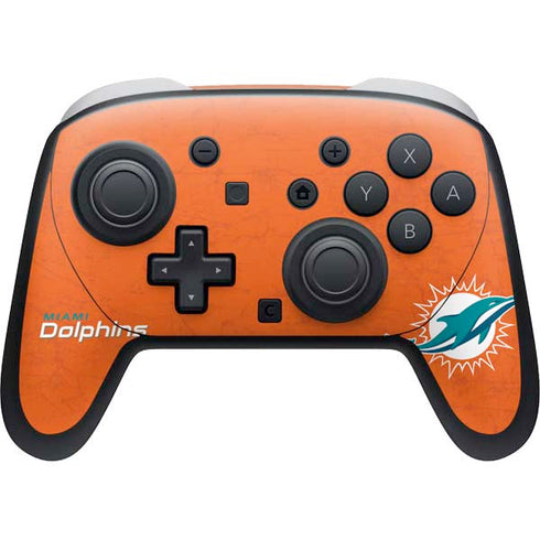 NFL Miami Dolphins Distressed- Orange Nintendo Skins