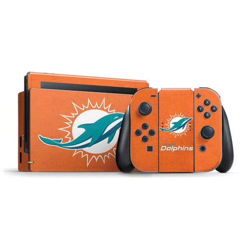 NFL Miami Dolphins Distressed- Orange Nintendo Skins