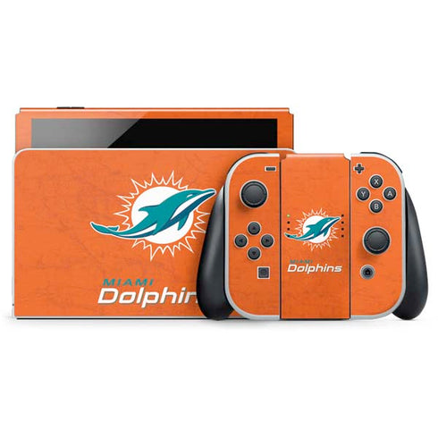 NFL Miami Dolphins Distressed- Orange Nintendo Skins