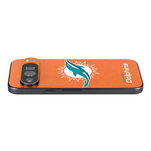 NFL Miami Dolphins Distressed- Orange Pixel 9 Pro XL Skin