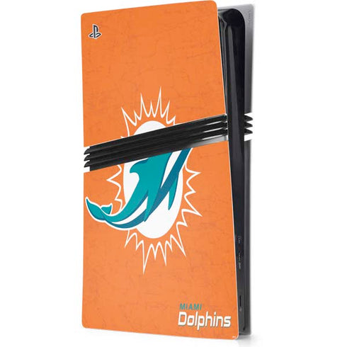 NFL Miami Dolphins Distressed- Orange PS5 Pro Console Skin