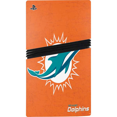 NFL Miami Dolphins Distressed- Orange PS5 Pro Console Skin