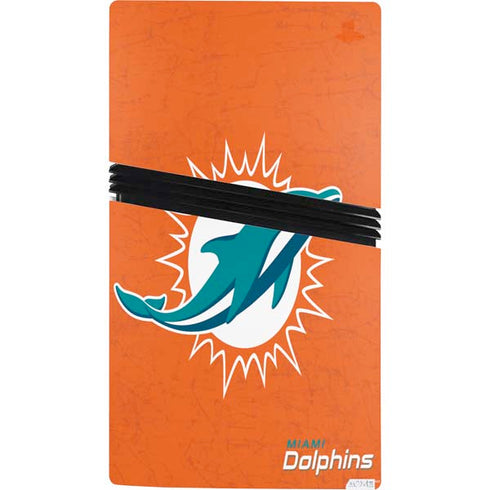 NFL Miami Dolphins Distressed- Orange PS5 Pro Console Skin