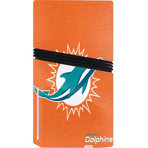 NFL Miami Dolphins Distressed- Orange PS5 Pro Disk Console Skin