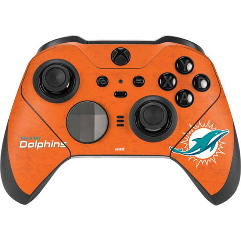 NFL Miami Dolphins Distressed- Orange Xbox Elite Wireless Controller Series 2 Skin