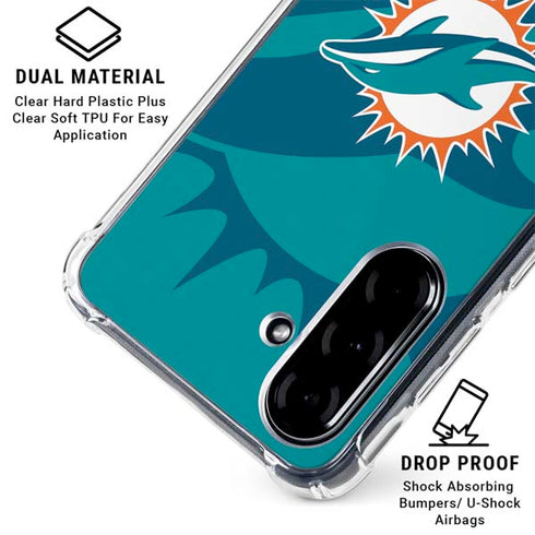 NFL Miami Dolphins Double Vision Galaxy A36 5G Clear Case