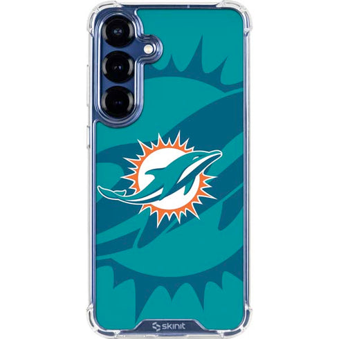 NFL Miami Dolphins Double Vision Galaxy S25 Clear Case