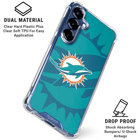 NFL Miami Dolphins Double Vision Galaxy S25 Clear Case