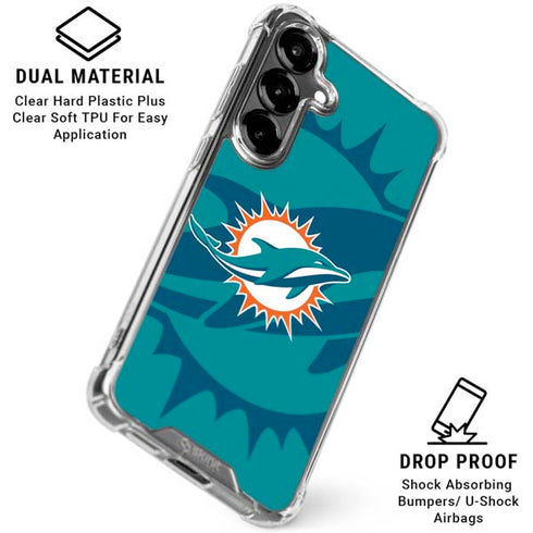 NFL Miami Dolphins Double Vision Galaxy S26 Clear Case