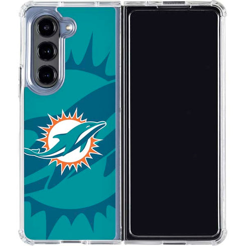 NFL Miami Dolphins Double Vision Galaxy Z Fold5 5G Clear Case