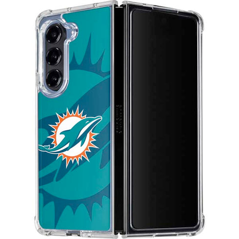 NFL Miami Dolphins Double Vision Galaxy Z Fold5 5G Clear Case