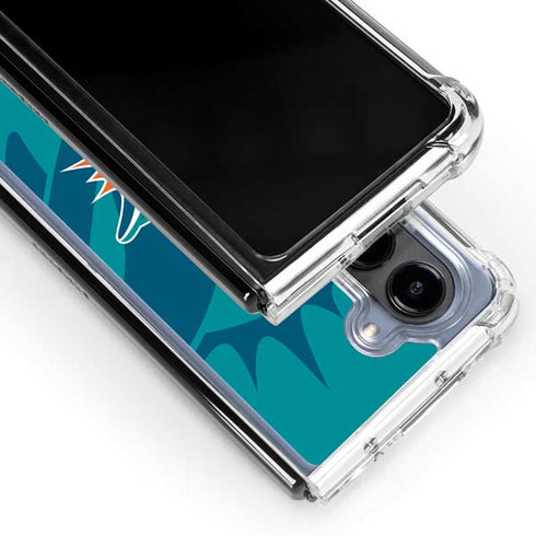 NFL Miami Dolphins Double Vision Galaxy Z Fold5 5G Clear Case