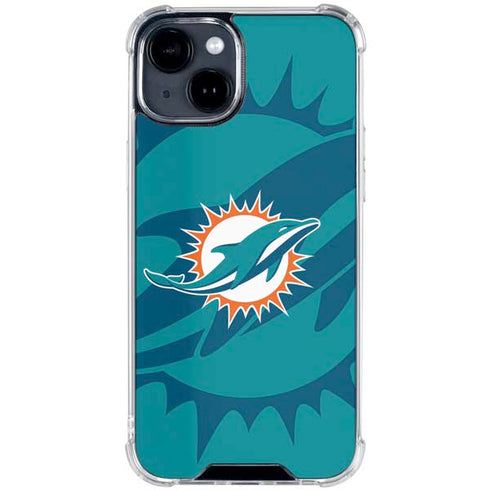 NFL Miami Dolphins Double Vision iPhone 15 Clear Case