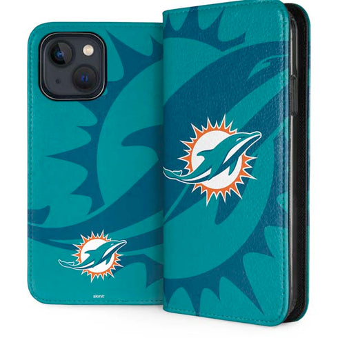 NFL Miami Dolphins Double Vision iPhone 15 Plus Folio Case