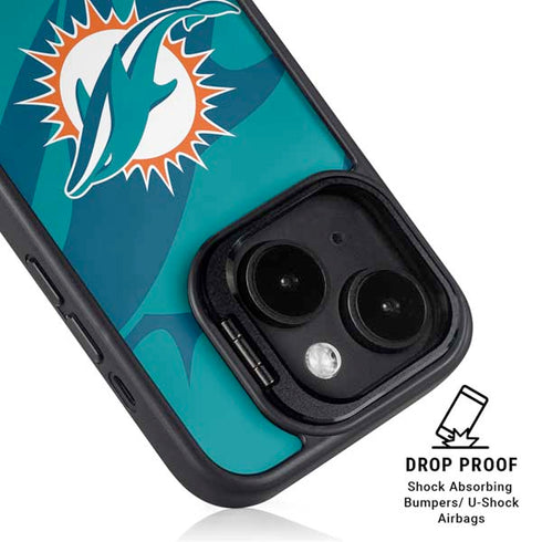 NFL Miami Dolphins Double Vision iPhone 15 Plus Kickstand Case