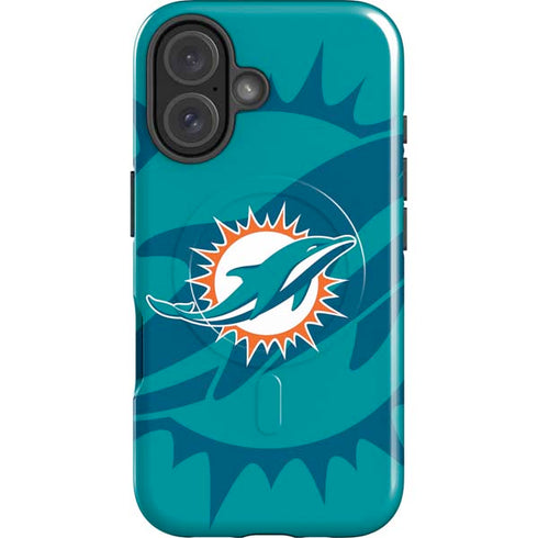 NFL Miami Dolphins Double Vision iPhone 16 Magsafe Impact Case
