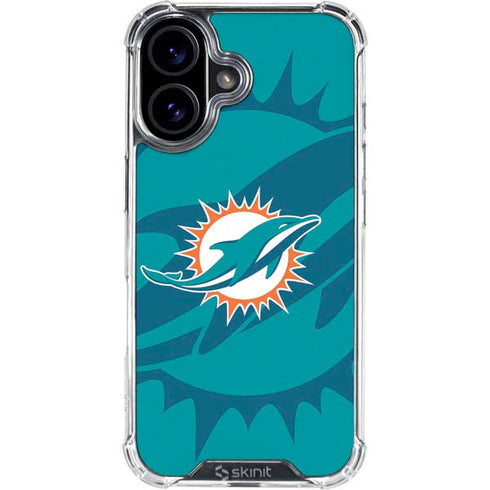NFL Miami Dolphins Double Vision iPhone 16 Plus Clear Case