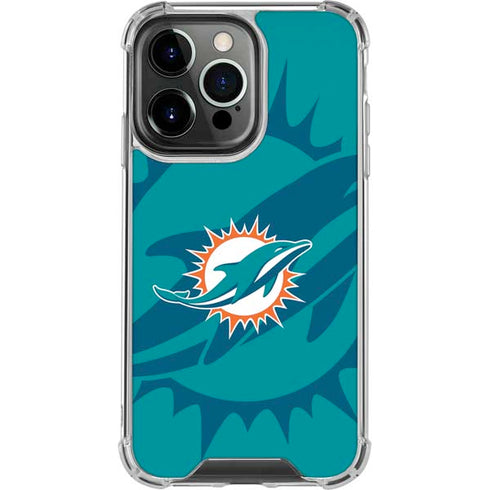 NFL Miami Dolphins Double Vision iPhone 16 Pro Clear Case