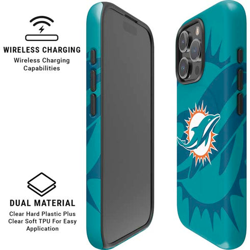 NFL Miami Dolphins Double Vision iPhone 16 Pro Magsafe Impact Case
