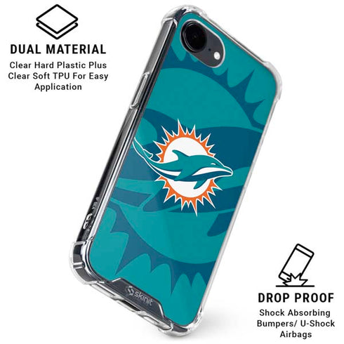 NFL Miami Dolphins Double Vision iPhone 16e Clear Case