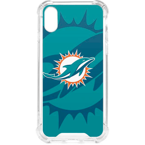NFL Miami Dolphins Double Vision iPhone XS Clear Case