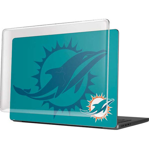 NFL Miami Dolphins Double Vision MacBook Pro 14in (2021-24) Case plus Skin