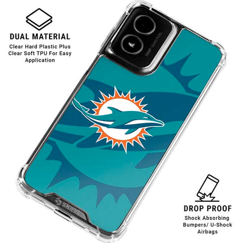 NFL Miami Dolphins Double Vision Moto G Power 5G (2024) Clear Case