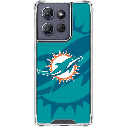NFL Miami Dolphins Double Vision Moto G Stylus 5G (2025) Clear Case