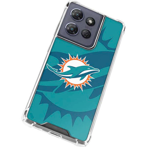 NFL Miami Dolphins Double Vision Moto G Stylus 5G (2025) Clear Case