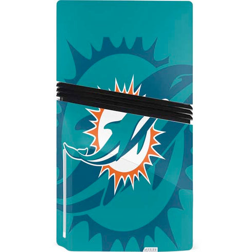 NFL Miami Dolphins Double Vision PS5 Pro Disk Console Skin