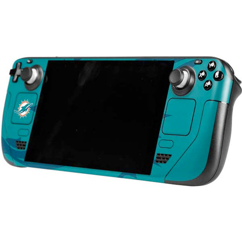 NFL Miami Dolphins Double Vision Steam Deck Handheld Gaming Computer OLED Skin