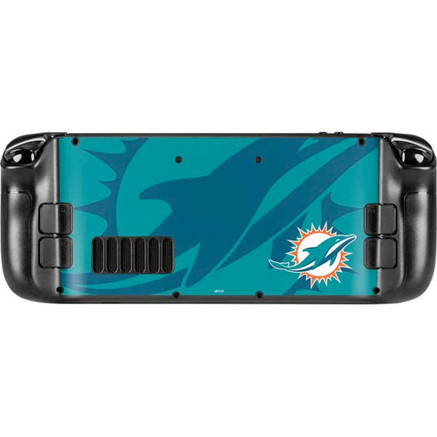 NFL Miami Dolphins Double Vision Steam Deck Handheld Gaming Computer OLED Skin