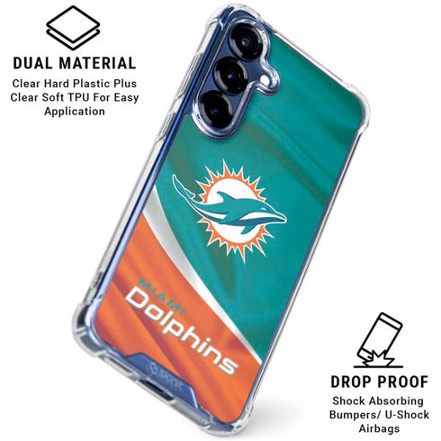 NFL Miami Dolphins Galaxy S25 FE Clear Case