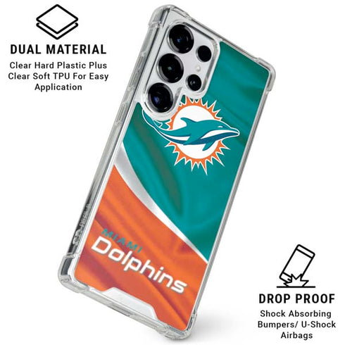 NFL Miami Dolphins Galaxy S25 Ultra Clear Case