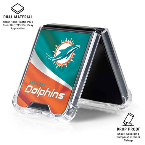 NFL Miami Dolphins Galaxy Z Flip7 Clear Case