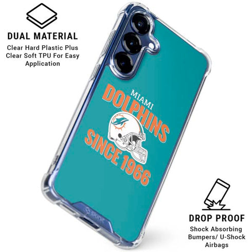 NFL Miami Dolphins Helmet Galaxy S25 Plus Clear Case
