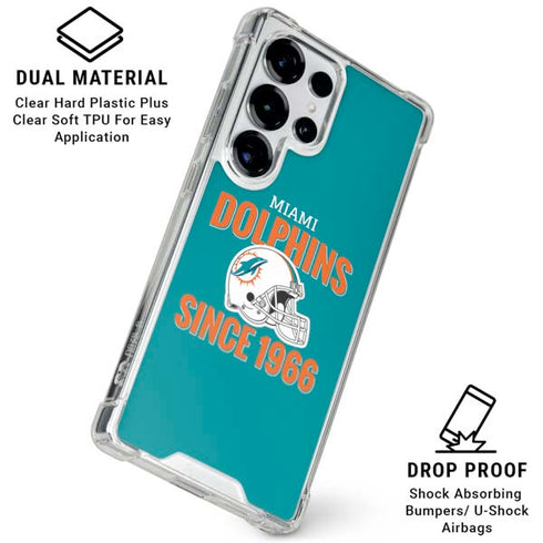 NFL Miami Dolphins Helmet Galaxy S25 Ultra Clear Case