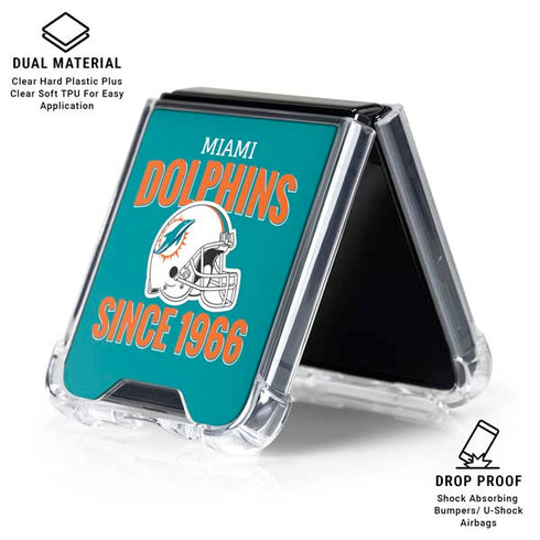 NFL Miami Dolphins Helmet Galaxy Z Flip6 Clear Case