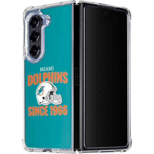 NFL Miami Dolphins Helmet Galaxy Z Fold5 5G Clear Case